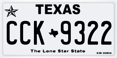 TX license plate CCK9322