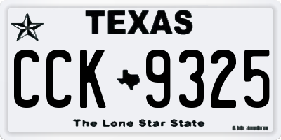 TX license plate CCK9325