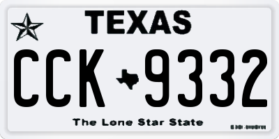 TX license plate CCK9332
