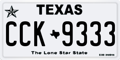 TX license plate CCK9333