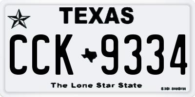 TX license plate CCK9334
