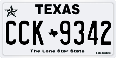 TX license plate CCK9342