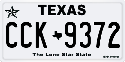 TX license plate CCK9372
