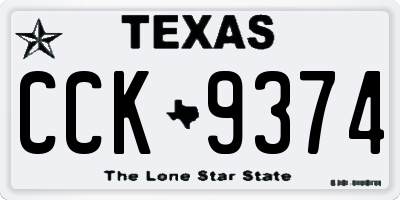 TX license plate CCK9374