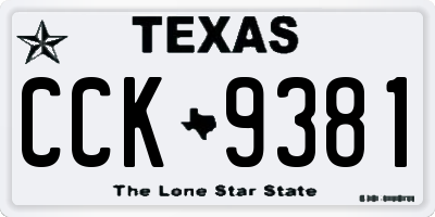 TX license plate CCK9381