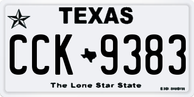 TX license plate CCK9383
