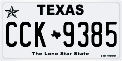 TX license plate CCK9385