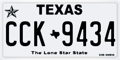 TX license plate CCK9434