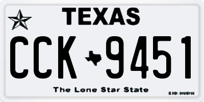 TX license plate CCK9451