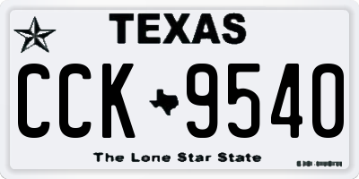 TX license plate CCK9540