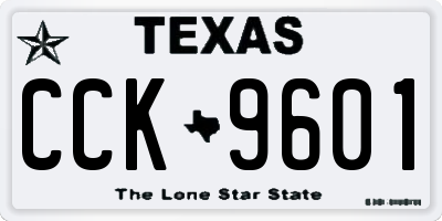 TX license plate CCK9601