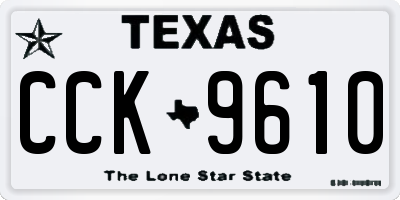 TX license plate CCK9610