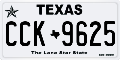 TX license plate CCK9625