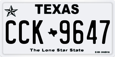 TX license plate CCK9647