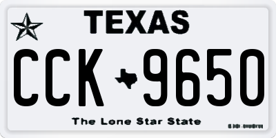 TX license plate CCK9650