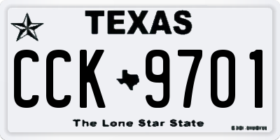 TX license plate CCK9701
