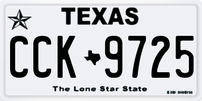TX license plate CCK9725