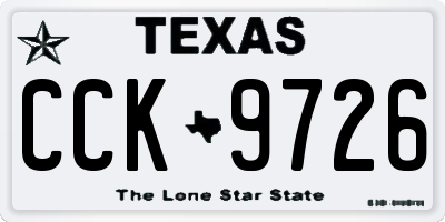 TX license plate CCK9726