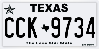 TX license plate CCK9734