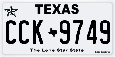 TX license plate CCK9749