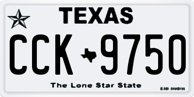 TX license plate CCK9750