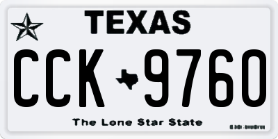 TX license plate CCK9760