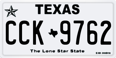 TX license plate CCK9762