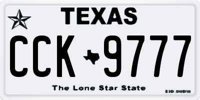 TX license plate CCK9777