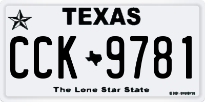 TX license plate CCK9781