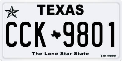 TX license plate CCK9801