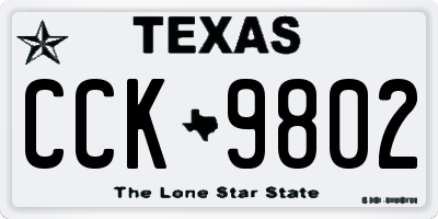 TX license plate CCK9802