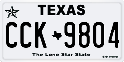 TX license plate CCK9804