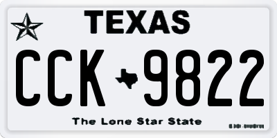 TX license plate CCK9822