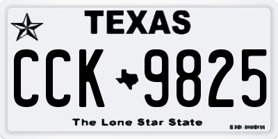 TX license plate CCK9825