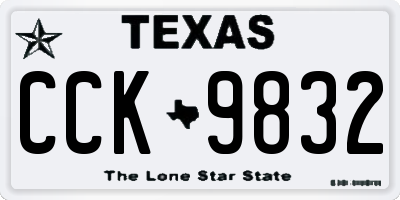 TX license plate CCK9832