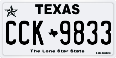TX license plate CCK9833