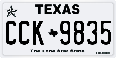 TX license plate CCK9835