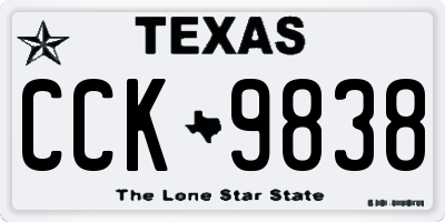 TX license plate CCK9838