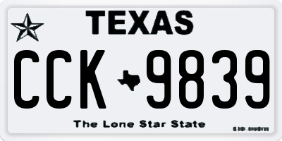 TX license plate CCK9839