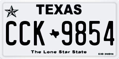 TX license plate CCK9854