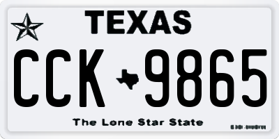 TX license plate CCK9865