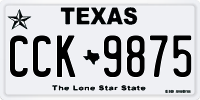 TX license plate CCK9875