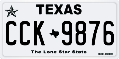 TX license plate CCK9876