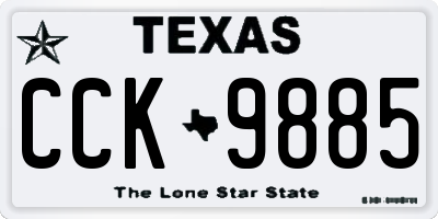 TX license plate CCK9885