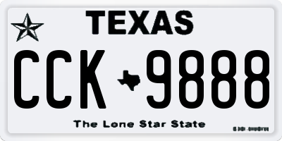 TX license plate CCK9888