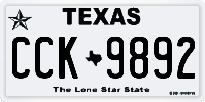 TX license plate CCK9892