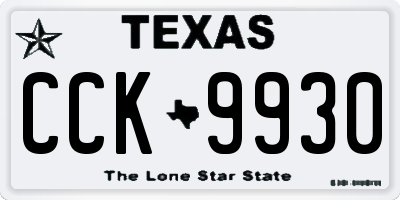 TX license plate CCK9930