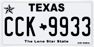 TX license plate CCK9933