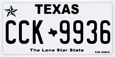 TX license plate CCK9936