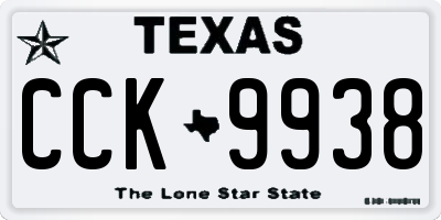 TX license plate CCK9938